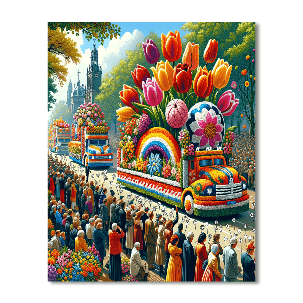 The Flower Parade In Holland Paint By Color