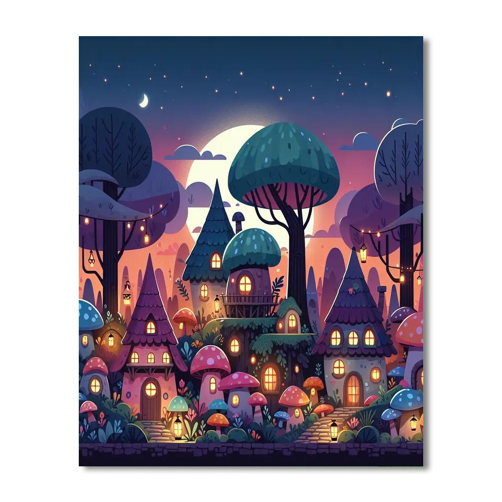 Enchanting Elfin Village Painting Number Kit