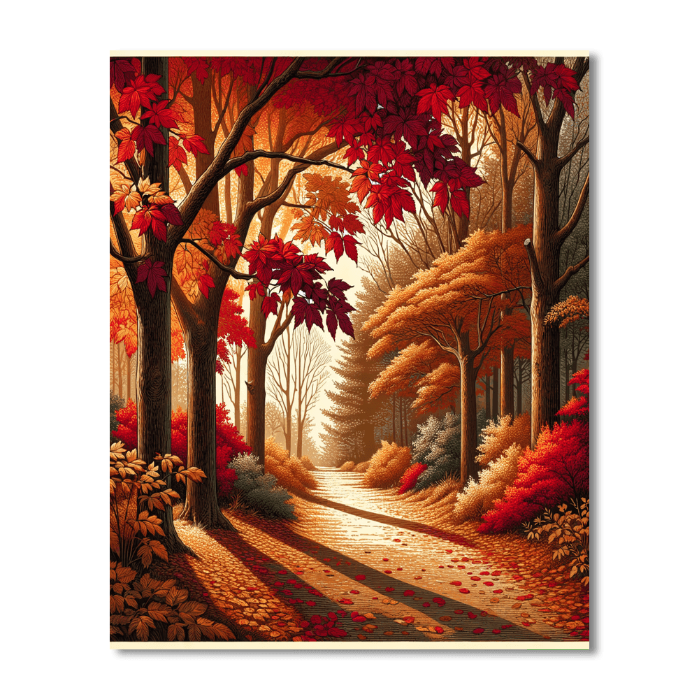 Autumn Embrace Number Painting