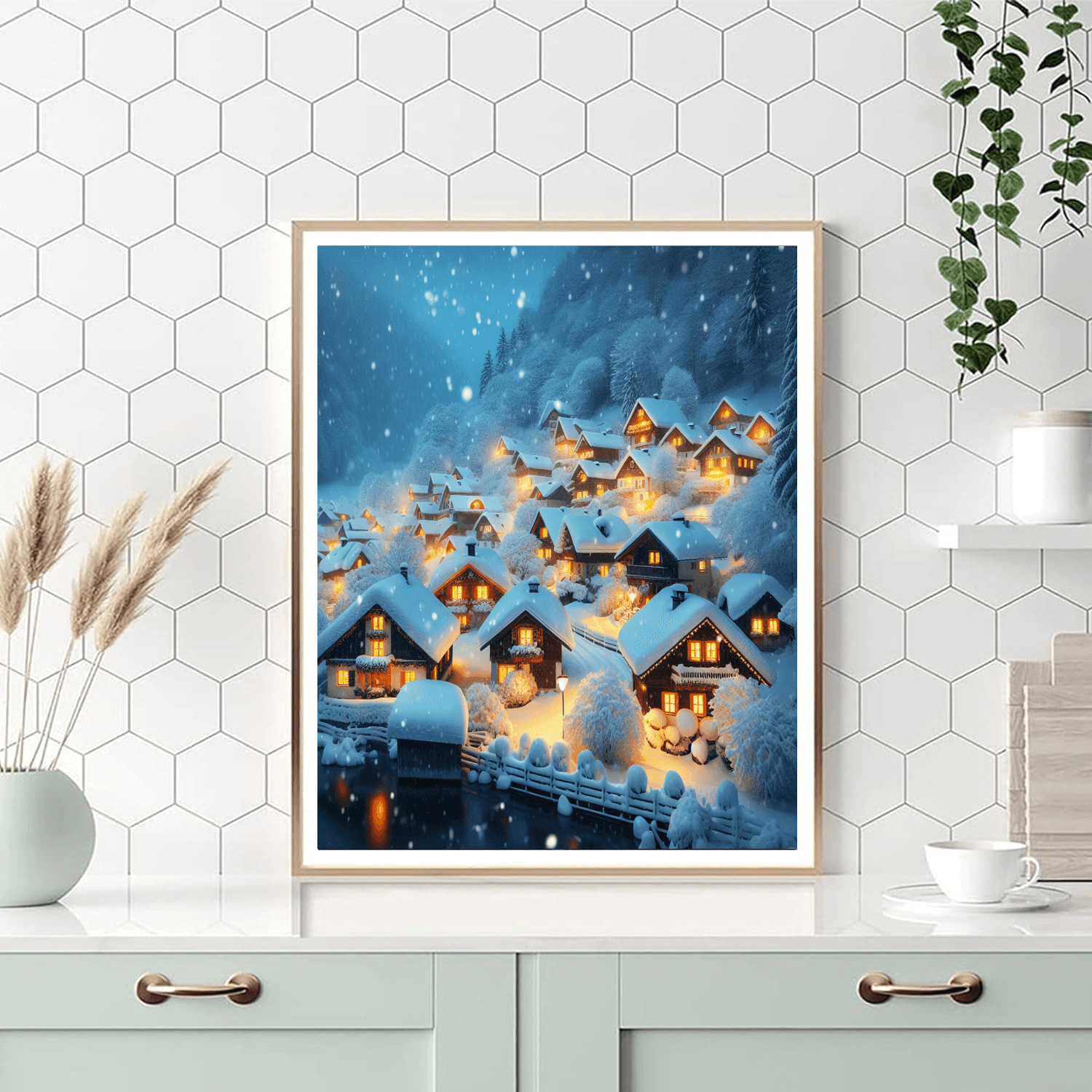 Glistening Snowfall Delight Number Painting