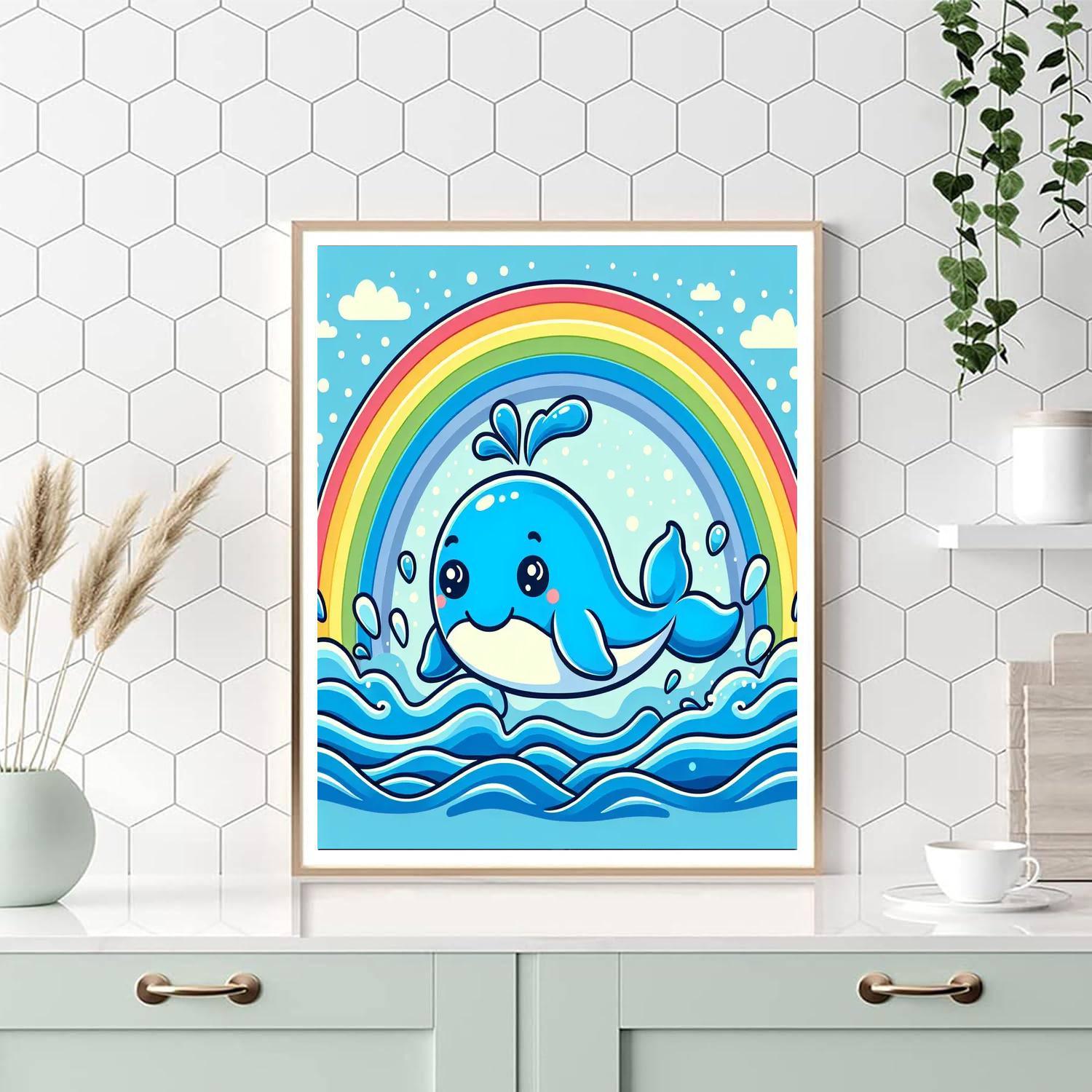 Rainbow Whale Paint By Numbers Kits
