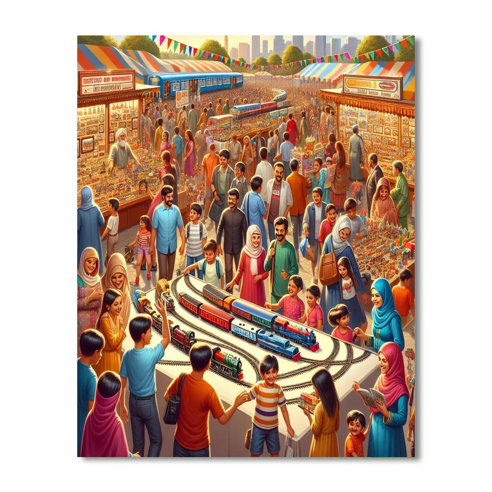 Kansai Electric Railway Festival - Japan Painting By Numbers Kit