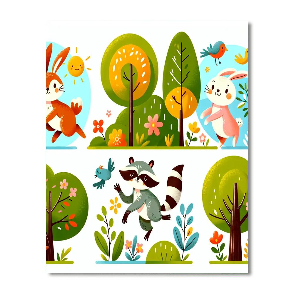 Curious Animal Friends Numbered Painting Kits