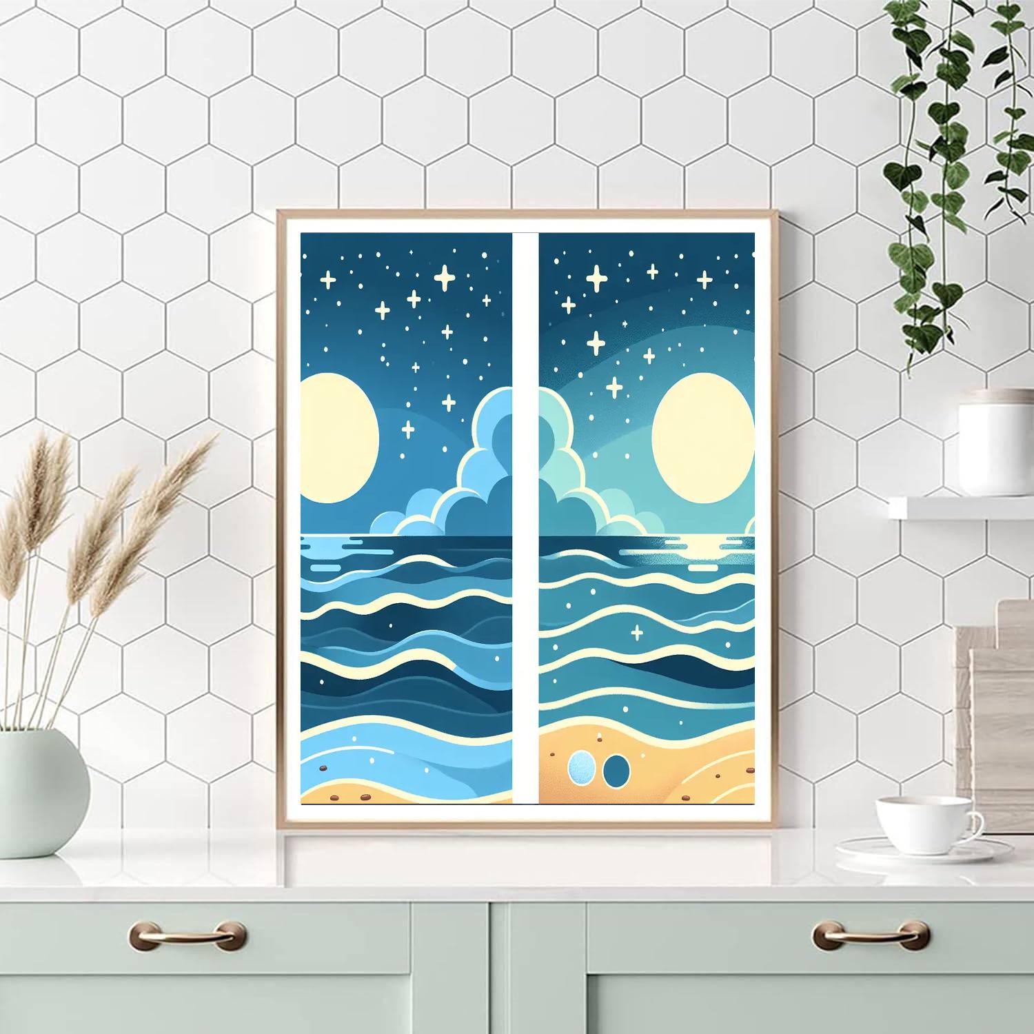 Starry Seaside Stroll Paint By Numbers Art