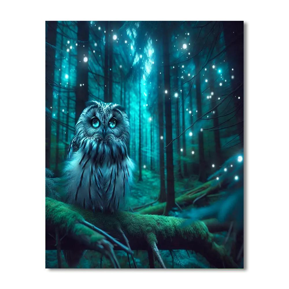 Starry-eyed Owl In Enchanted Woods Painting By Numbers Kit