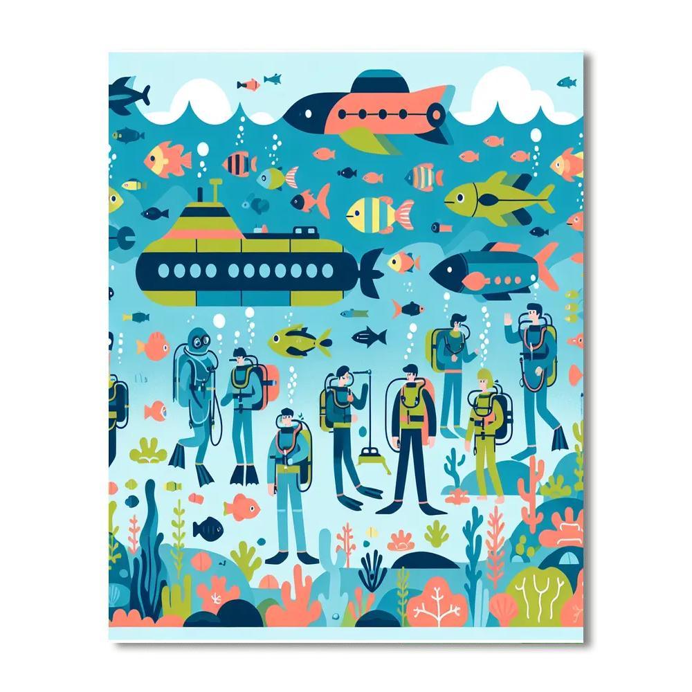 Undersea Explorer Dive Numbered Painting Kits