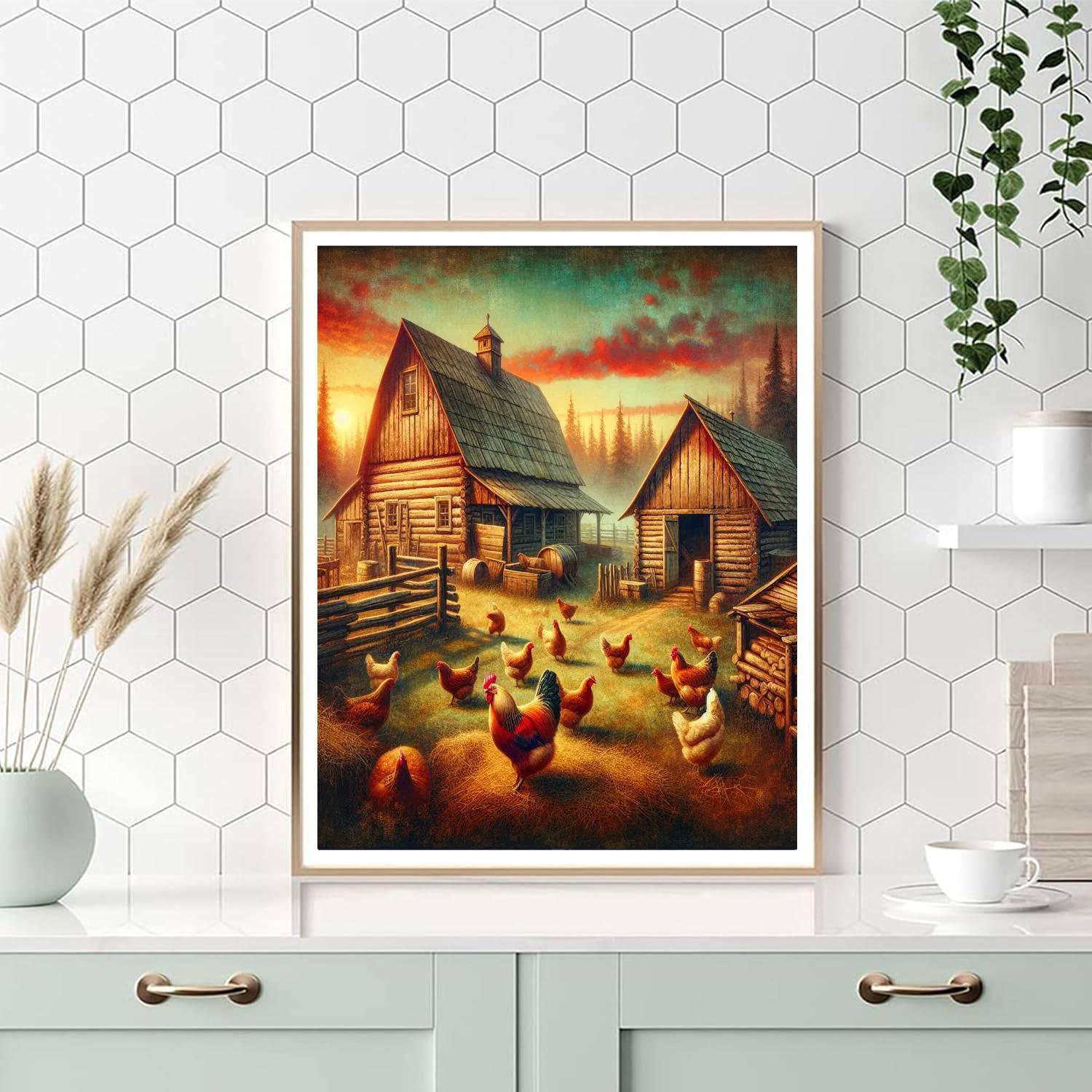Peaceful Farmyard Painting Number Kit
