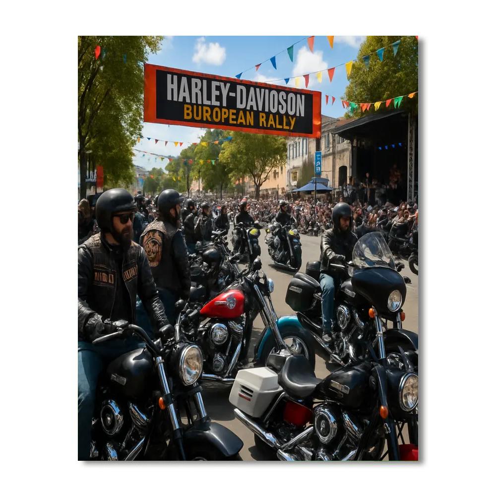 Harley Davidson European Rally Paint By Numbers Kits