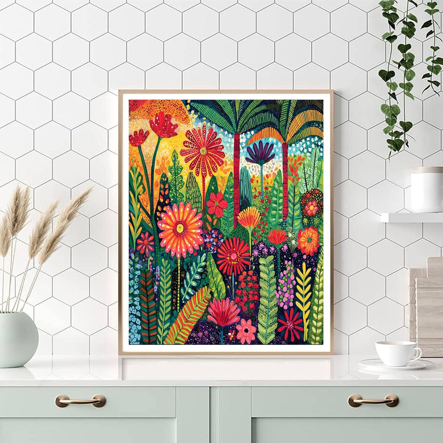 Frida Kahlo Inspired Symbolic Garden  Painting Number Kit