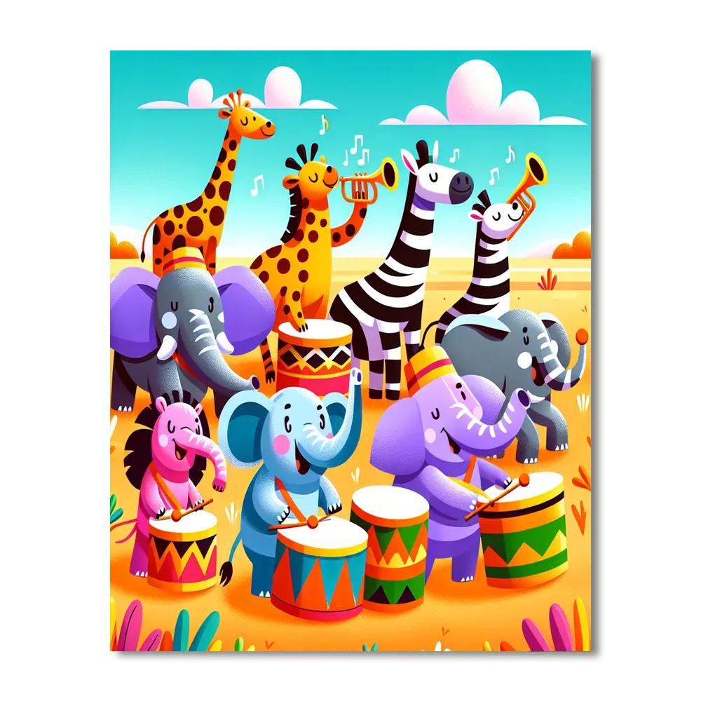 Safari Party Parade Paint By Numbers Art