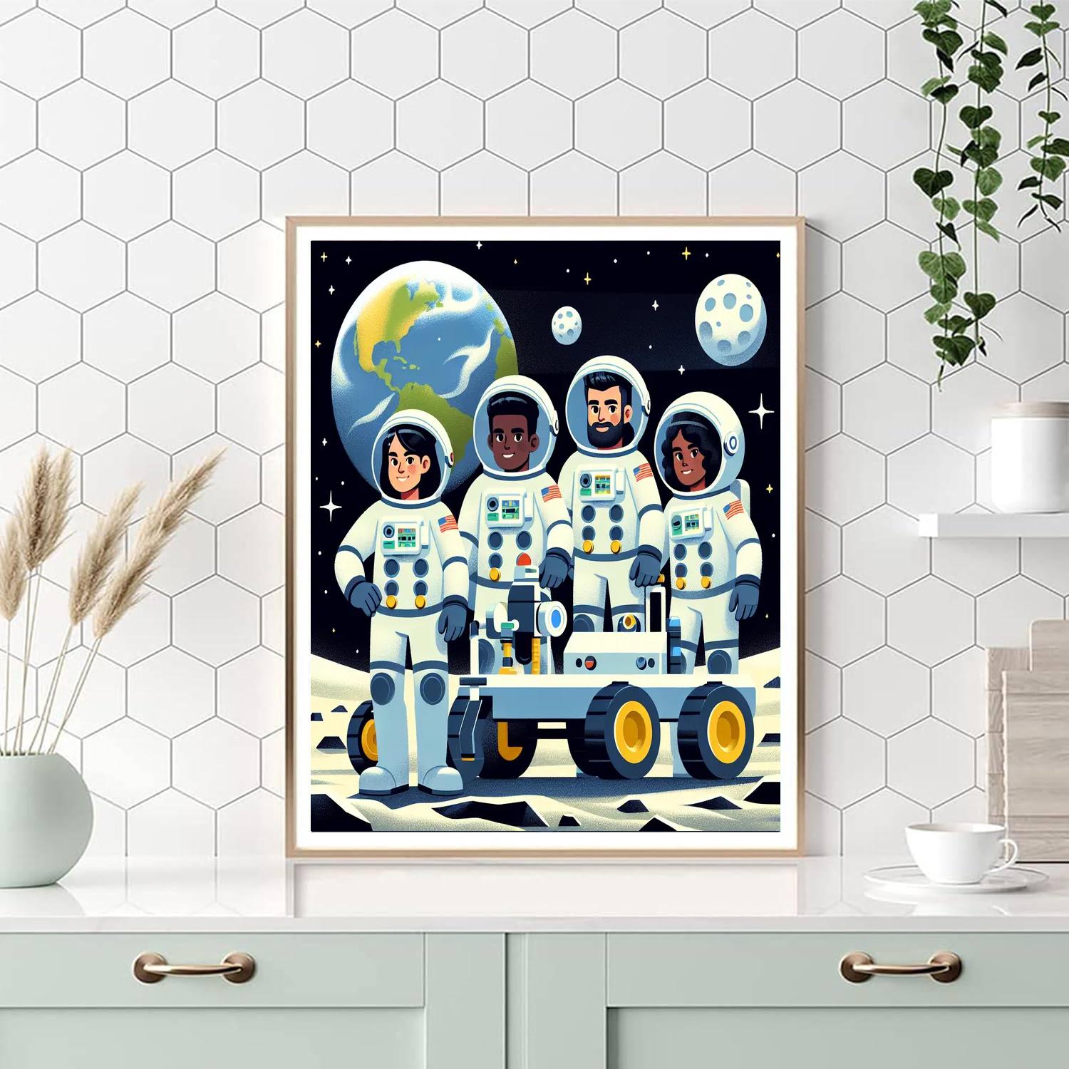 Lunar Astronaut Journey DIY Paint By Numbers