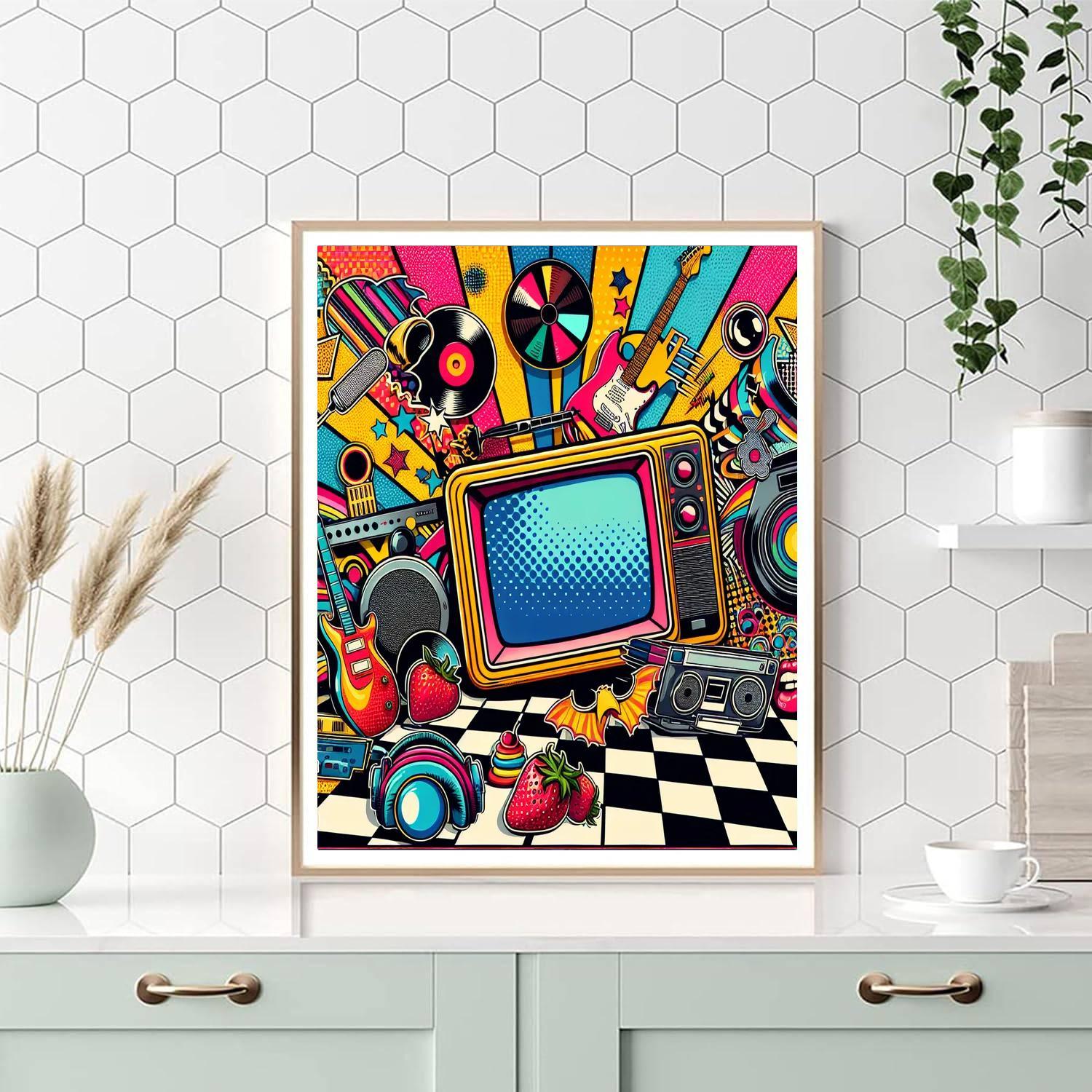 Retro Pop Art Scene Painting By Numbers Kit