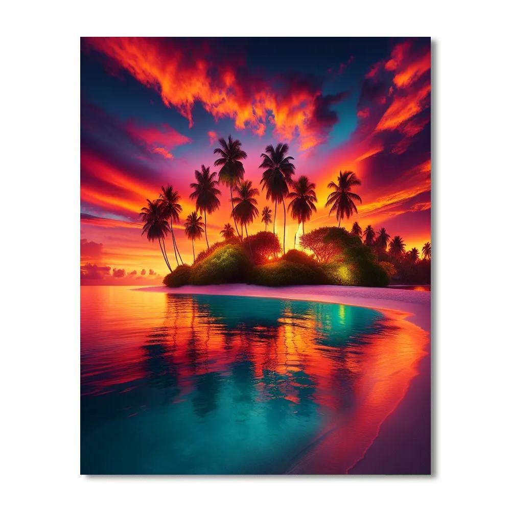 Island Sunset Bliss Paint By Numbers Art