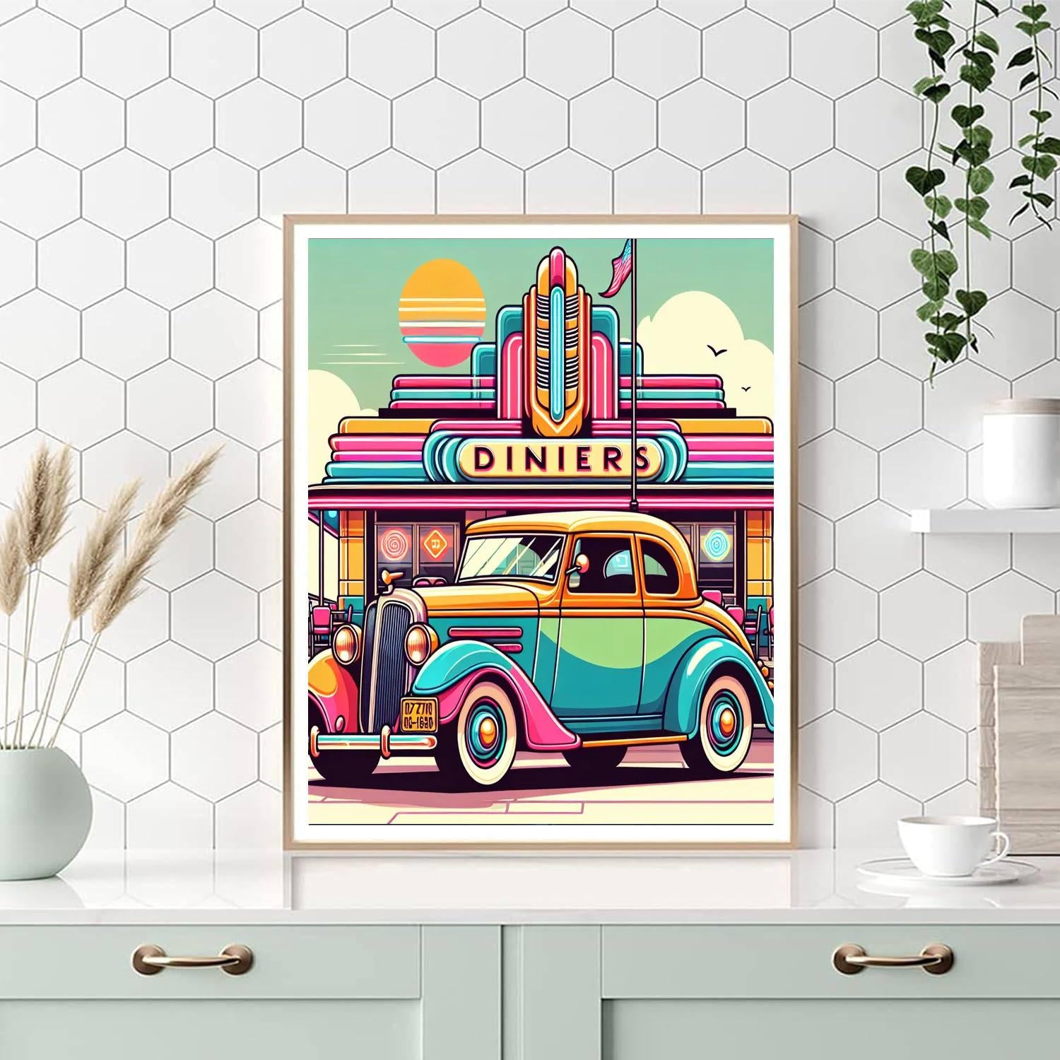 Retro Adventure Ride Number Painting