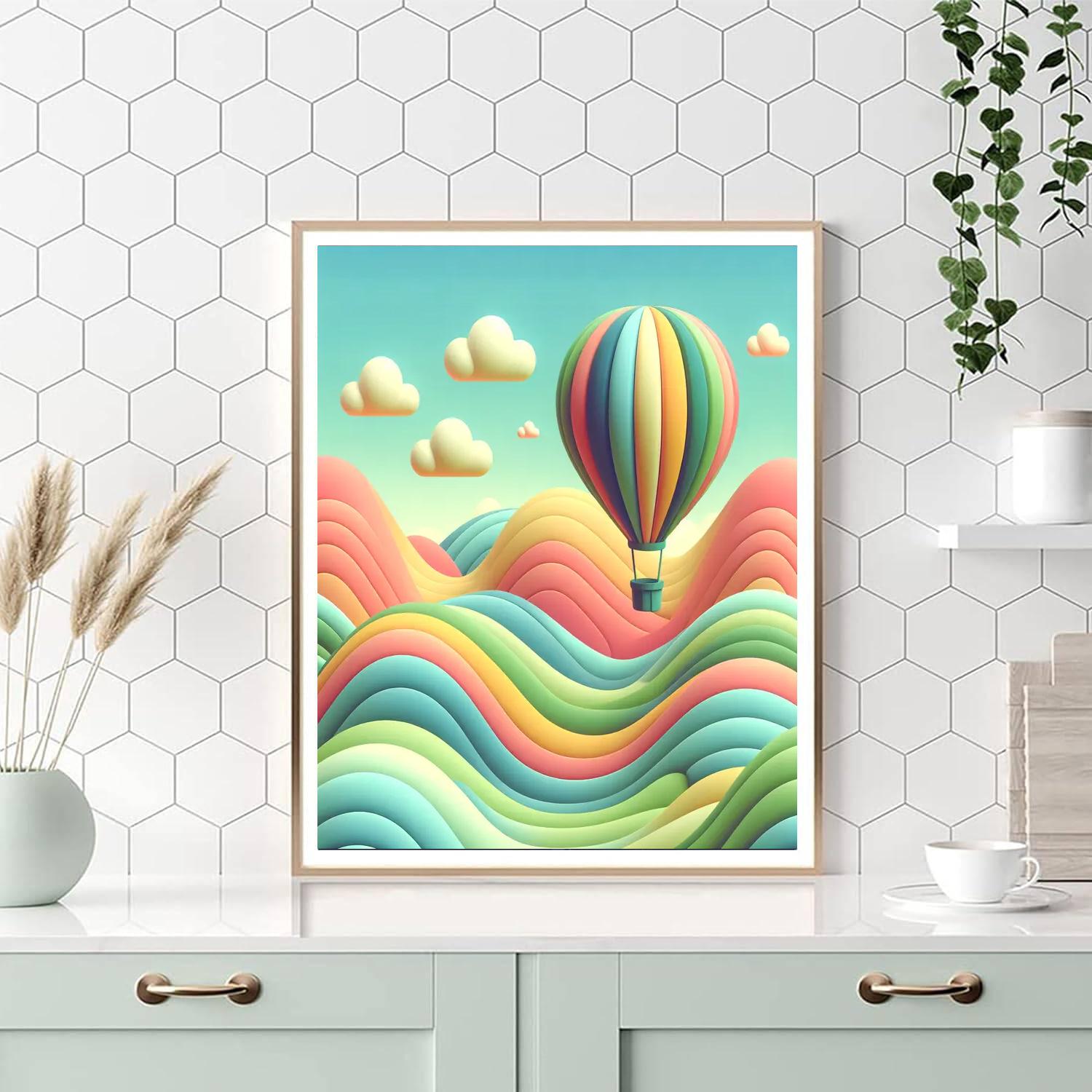 The Dreamy Balloon Voyage Number Painting