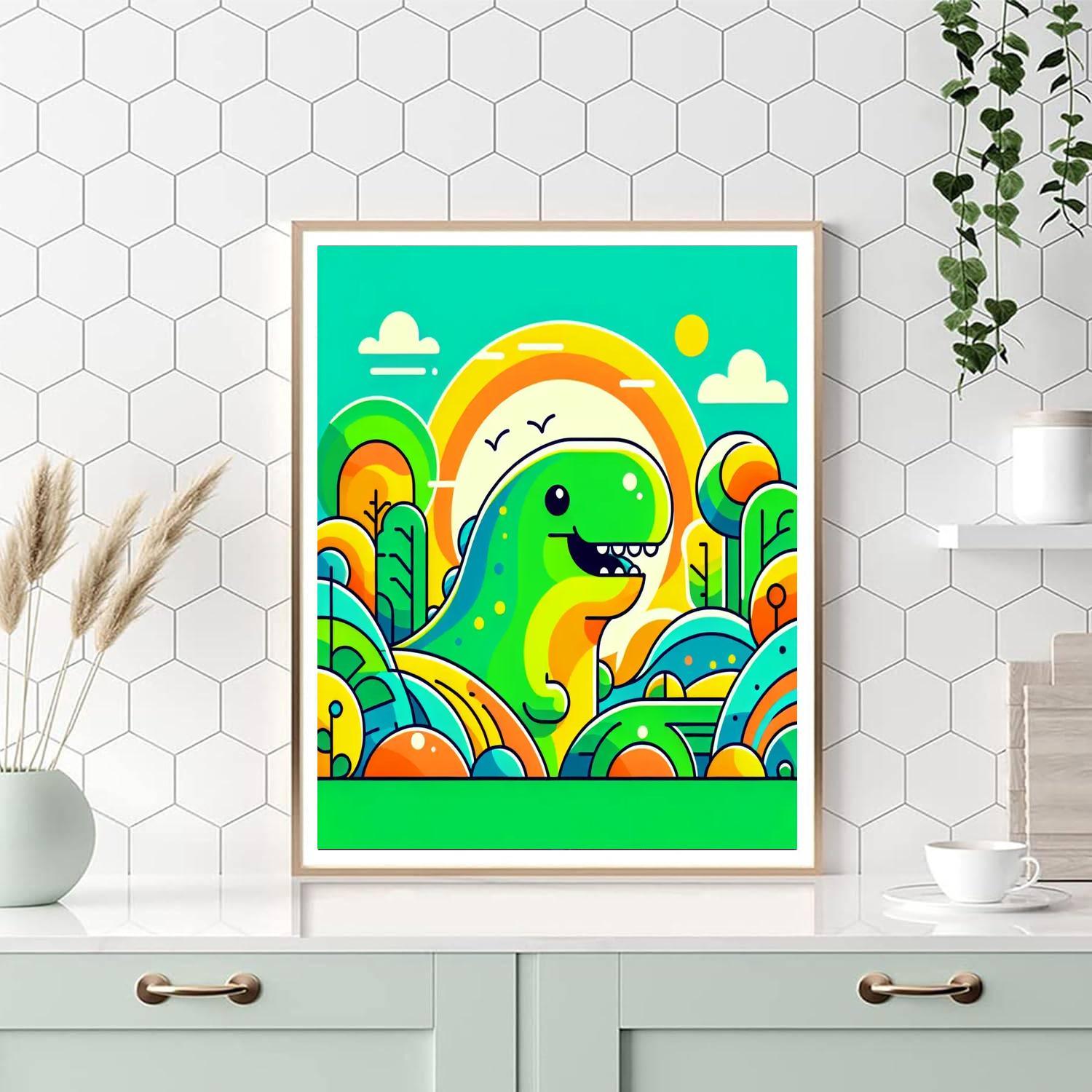 Lively Dinosaur Painting By Numbers Kit