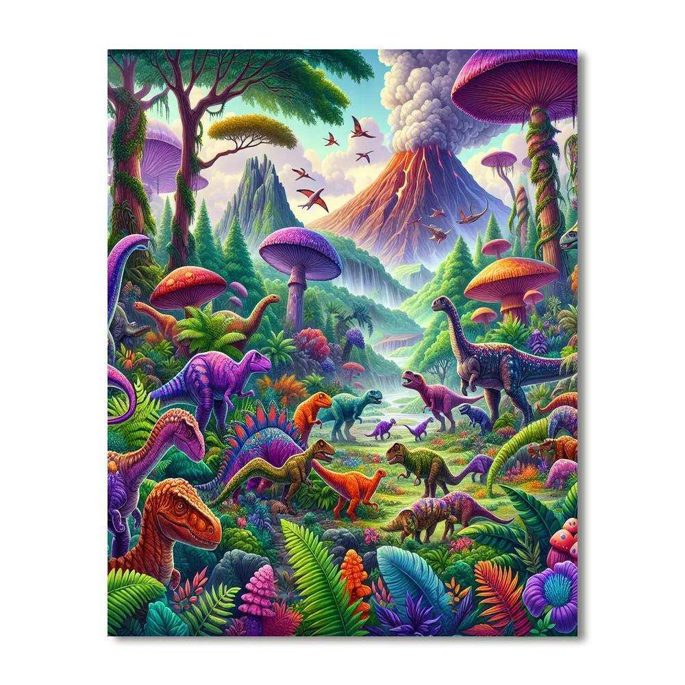 Joyful Dino Adventure DIY Paint By Numbers