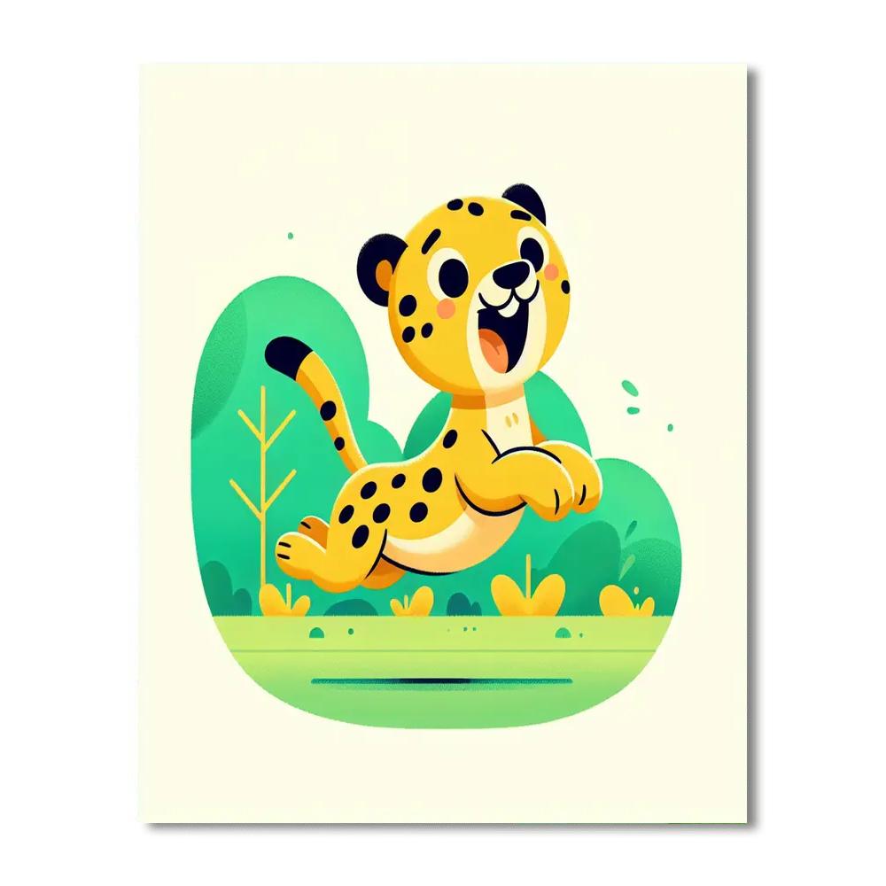 Bouncy Cheetah Painting By Numbers Kit