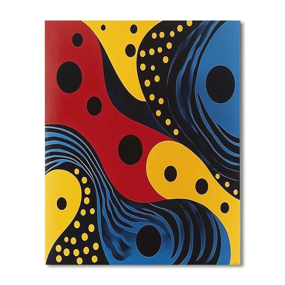 Yayoi Kusama Inspired Vibrant Void  Number Painting