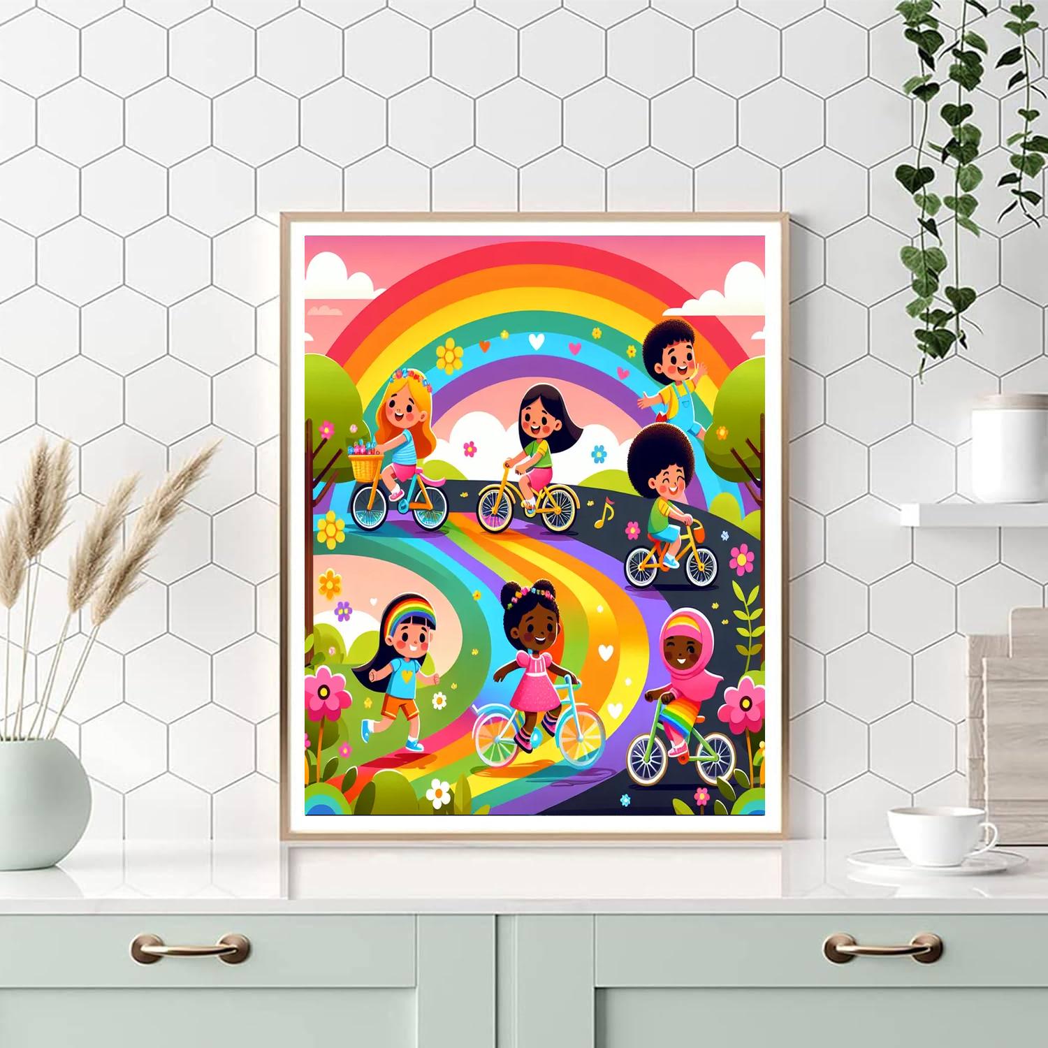 Joyful Rainbow Road Numbered Painting Kits