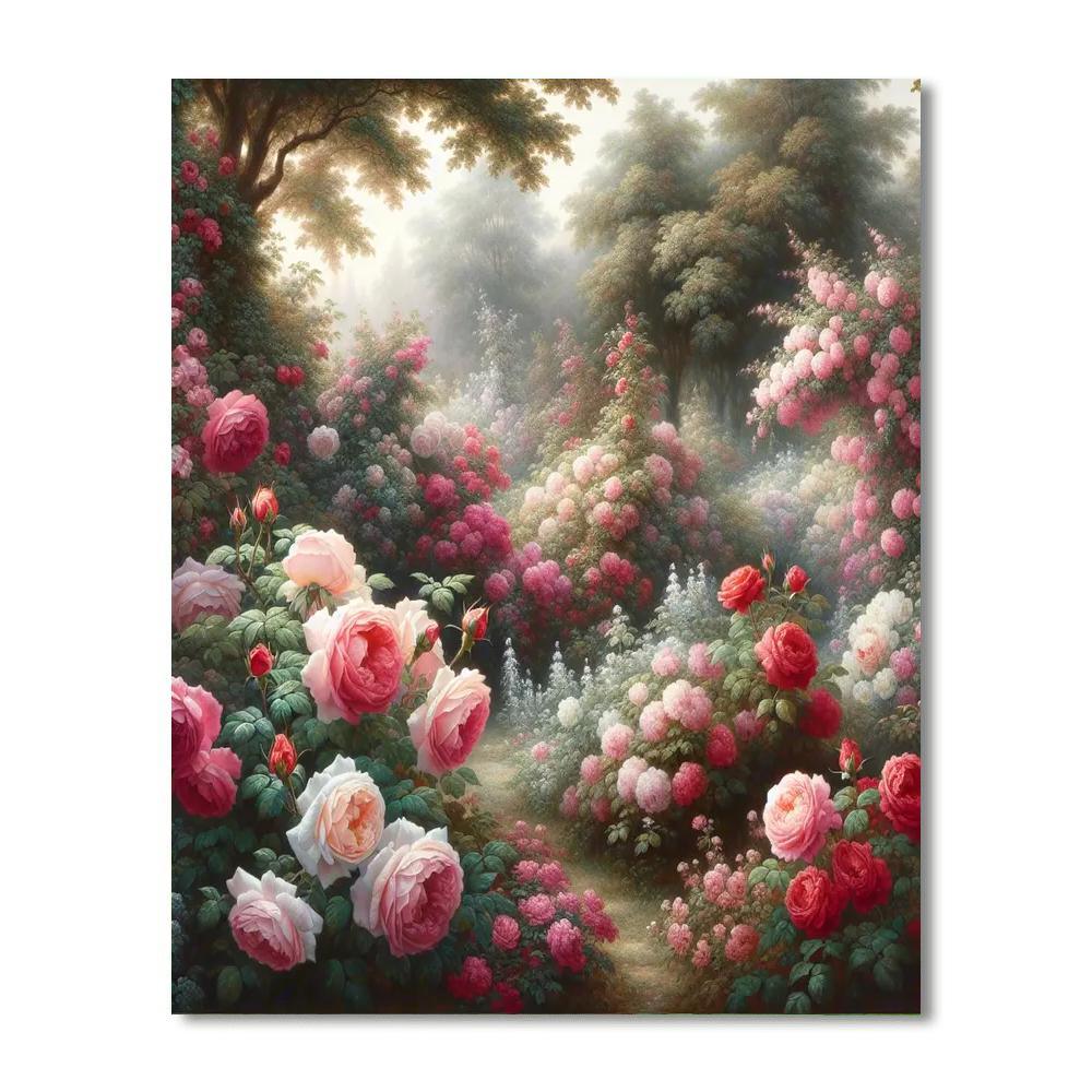 Romantic Rose Garden Paint By Numbers Art