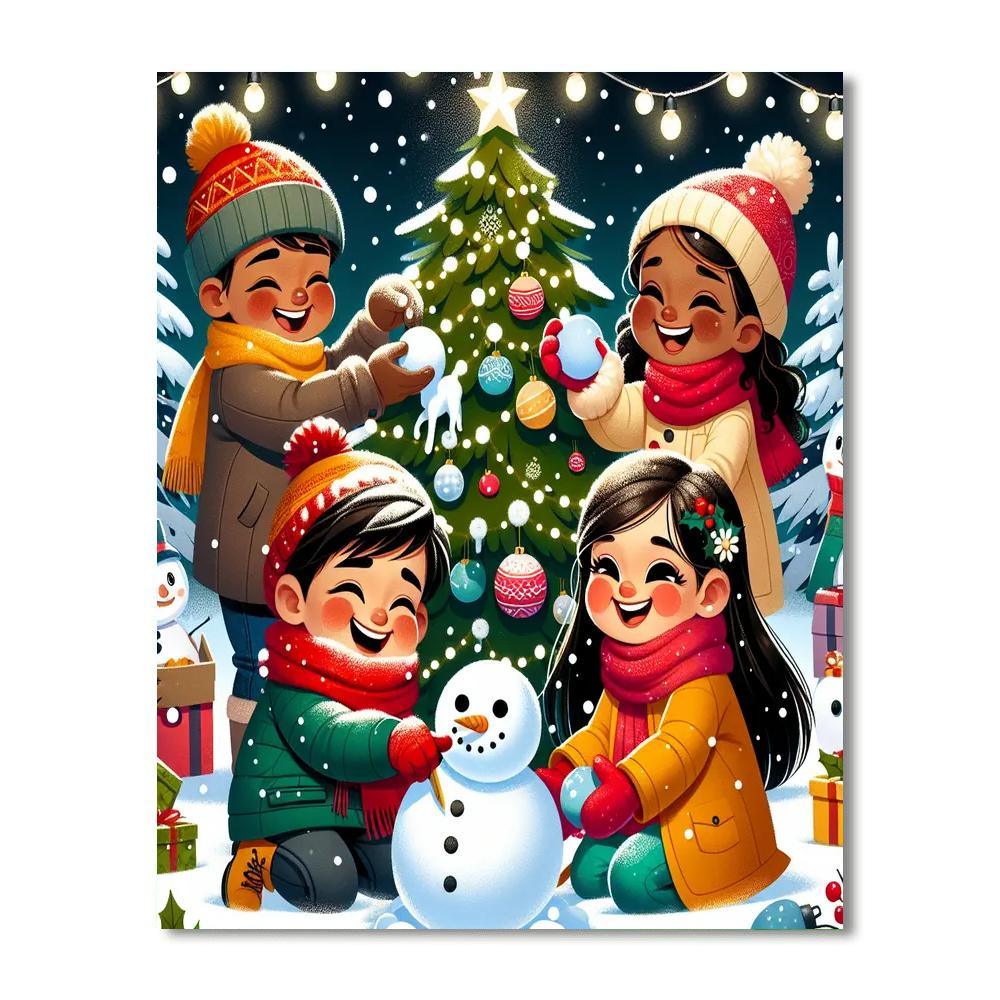 Magical Christmas Wonderland Number Painting