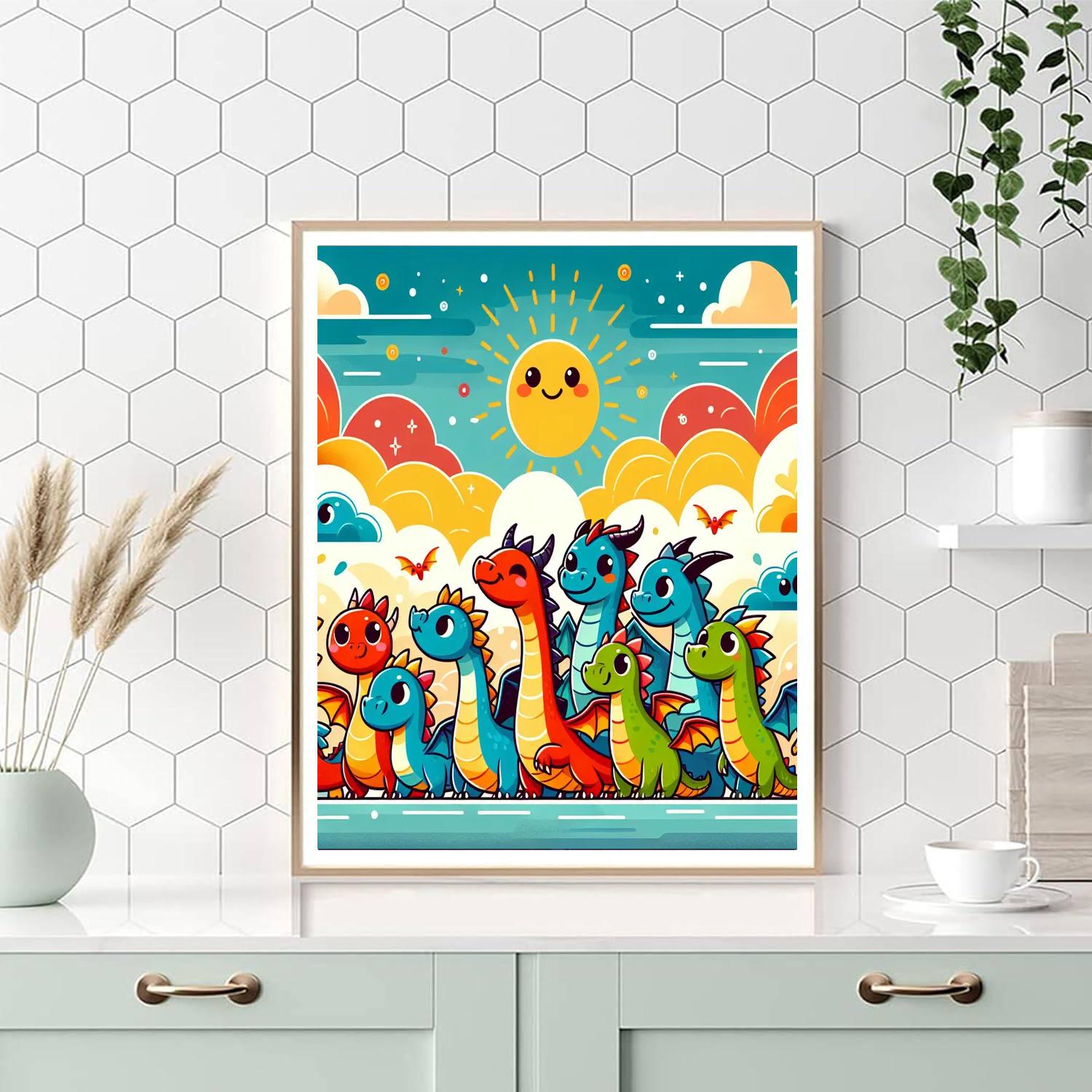 Adventurous Dragon Squad Numbered Painting Kits