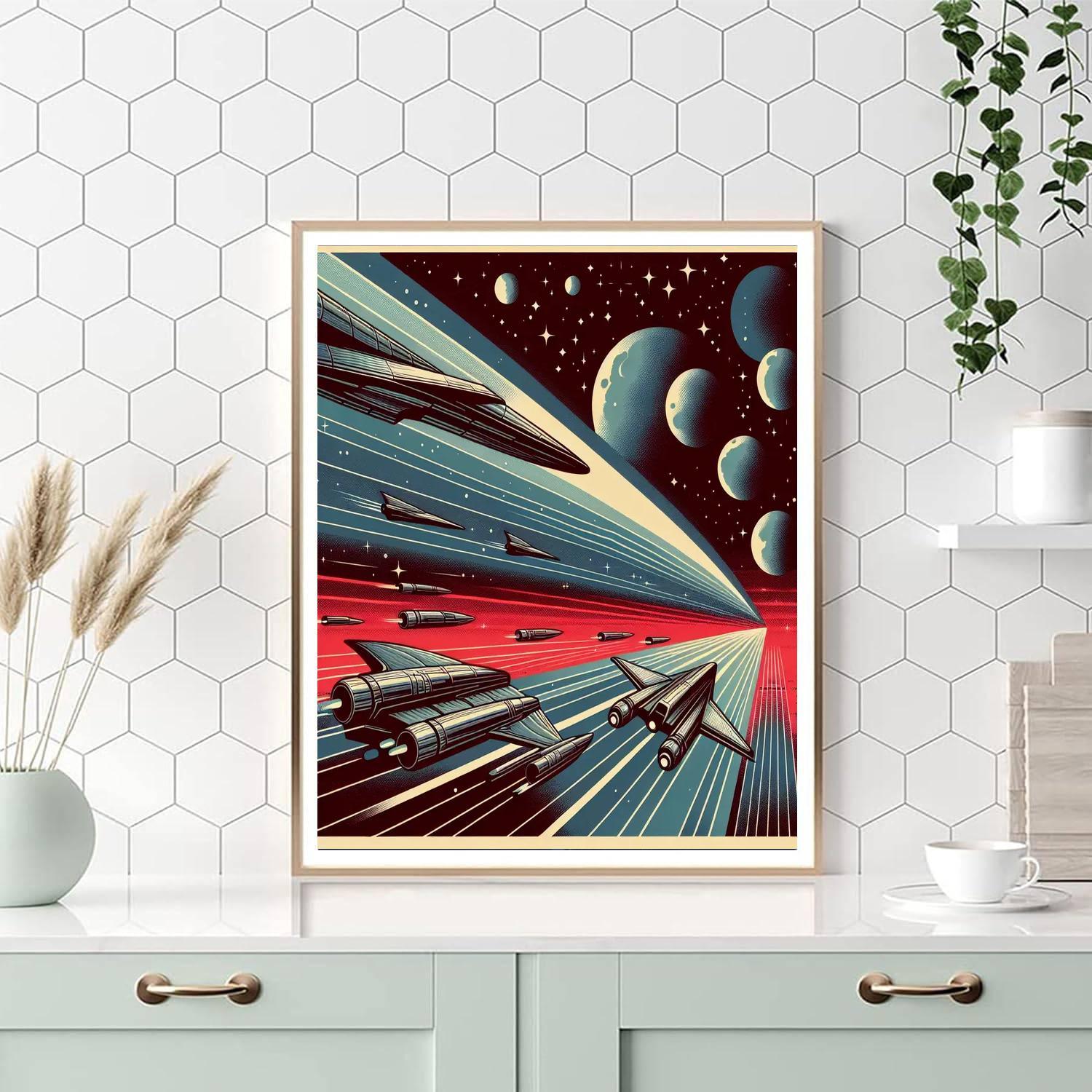 Retro Sci-fi Journey Painting By Numbers Kit