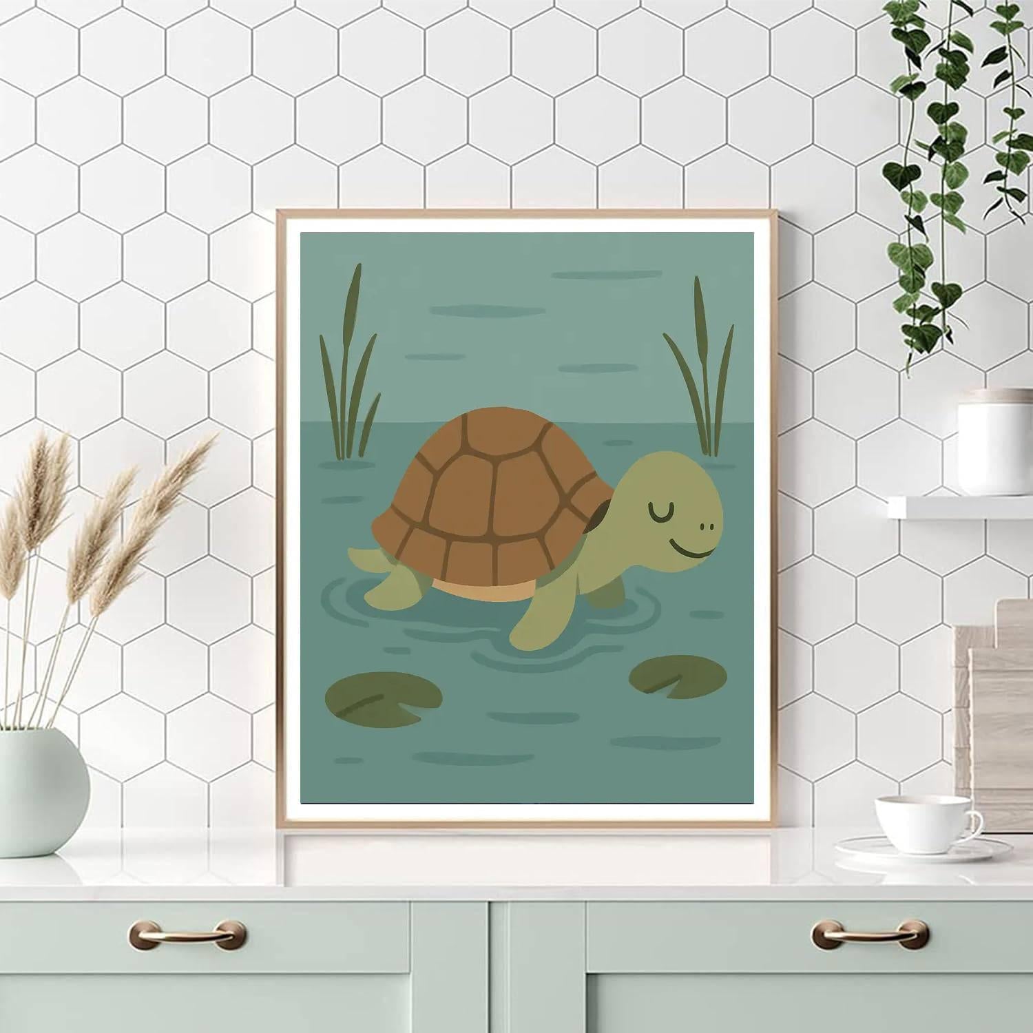 Peaceful Turtle Numbered Painting Kits