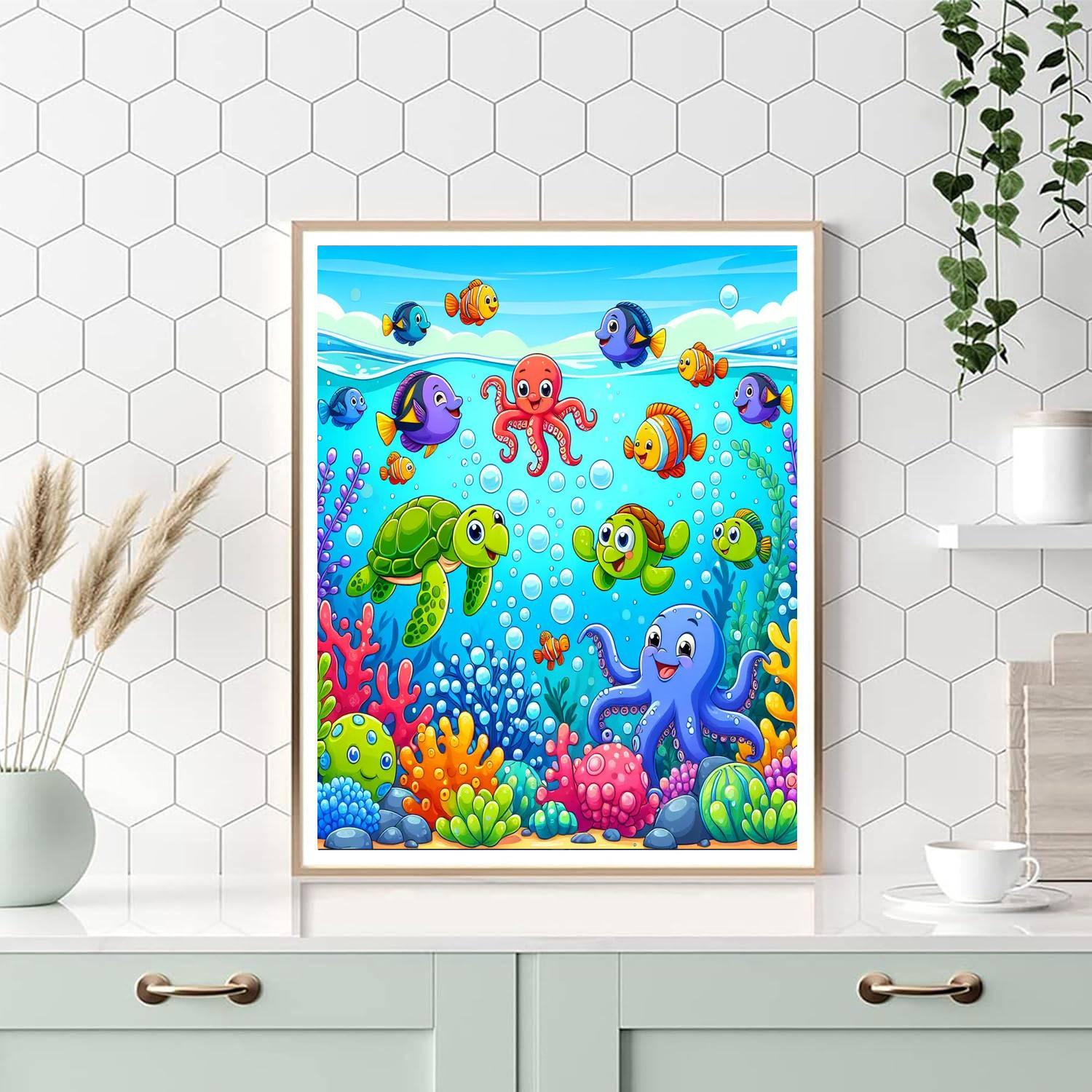 Joyful Underwater Kingdom Paint By Numbers Art