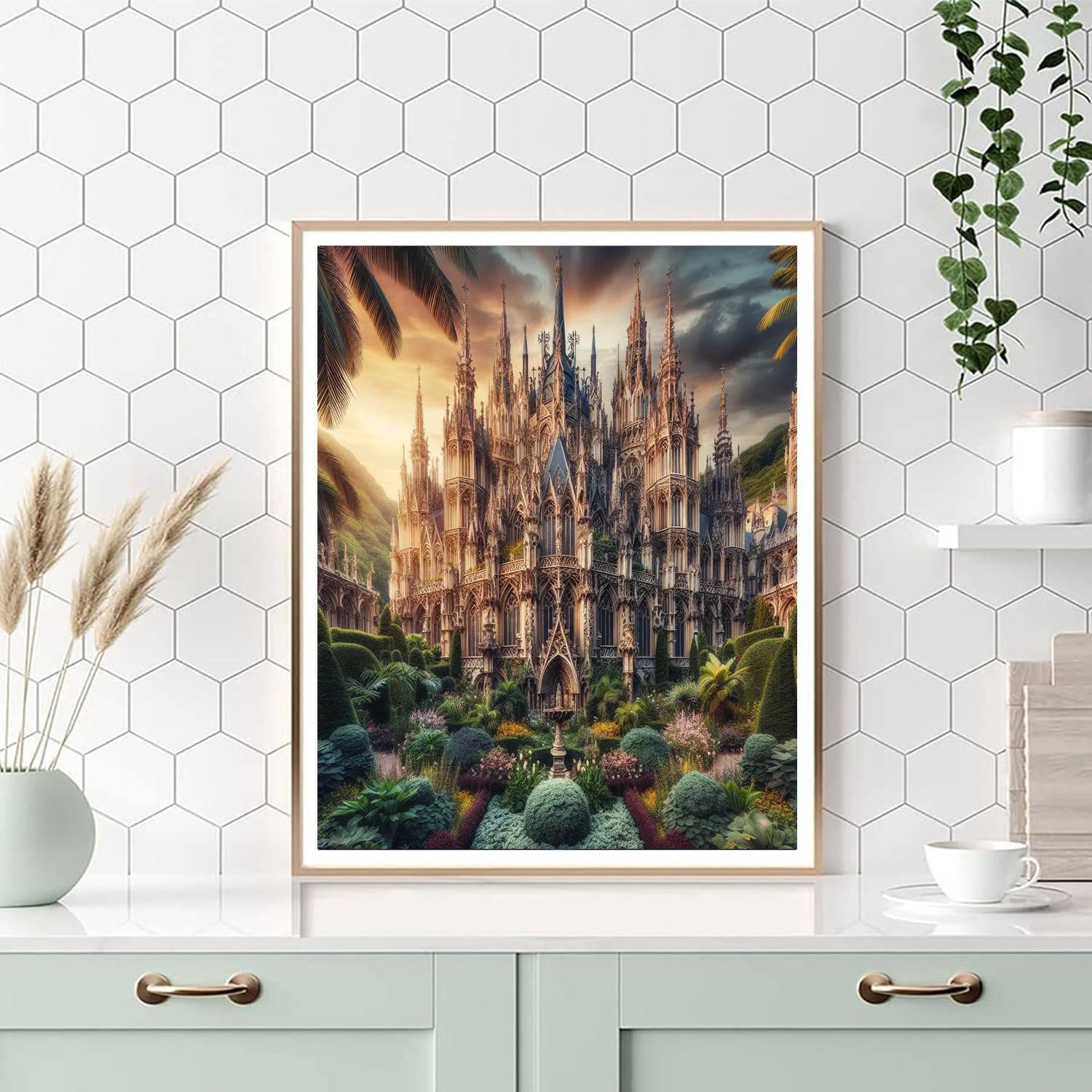 Gothic Fantasy Cathedral Paint By Number