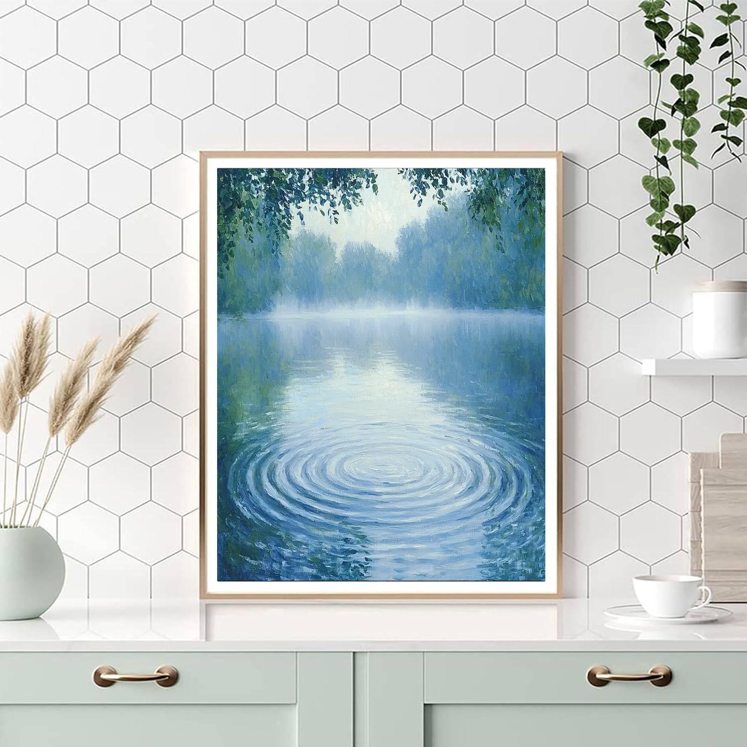 Claude Monet Inspired Misty Morning On The Lake  Numbered Painting Kits