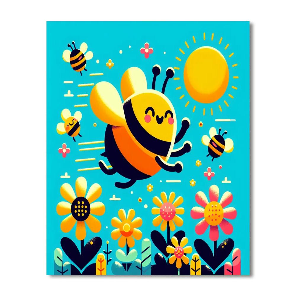 Giggly Little Bee Paint By Numbers Art
