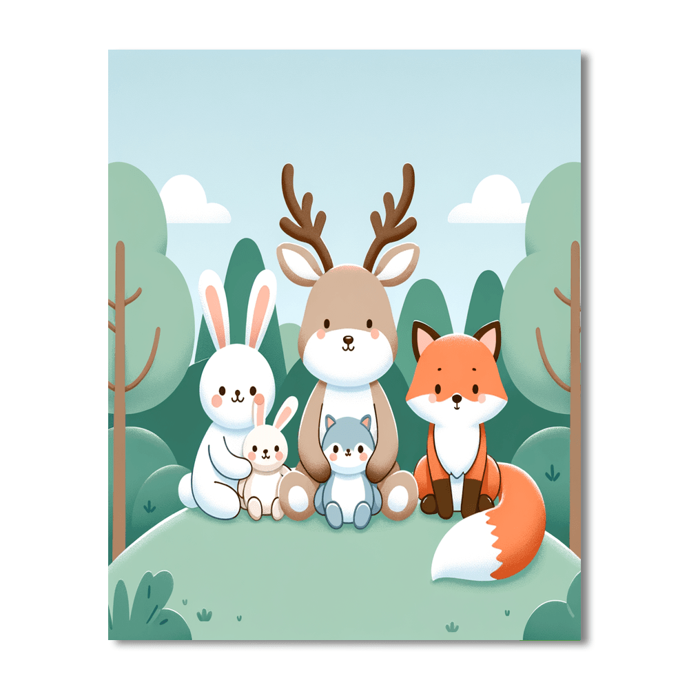 Animal Friends Gathering Paint By Numbers Kits
