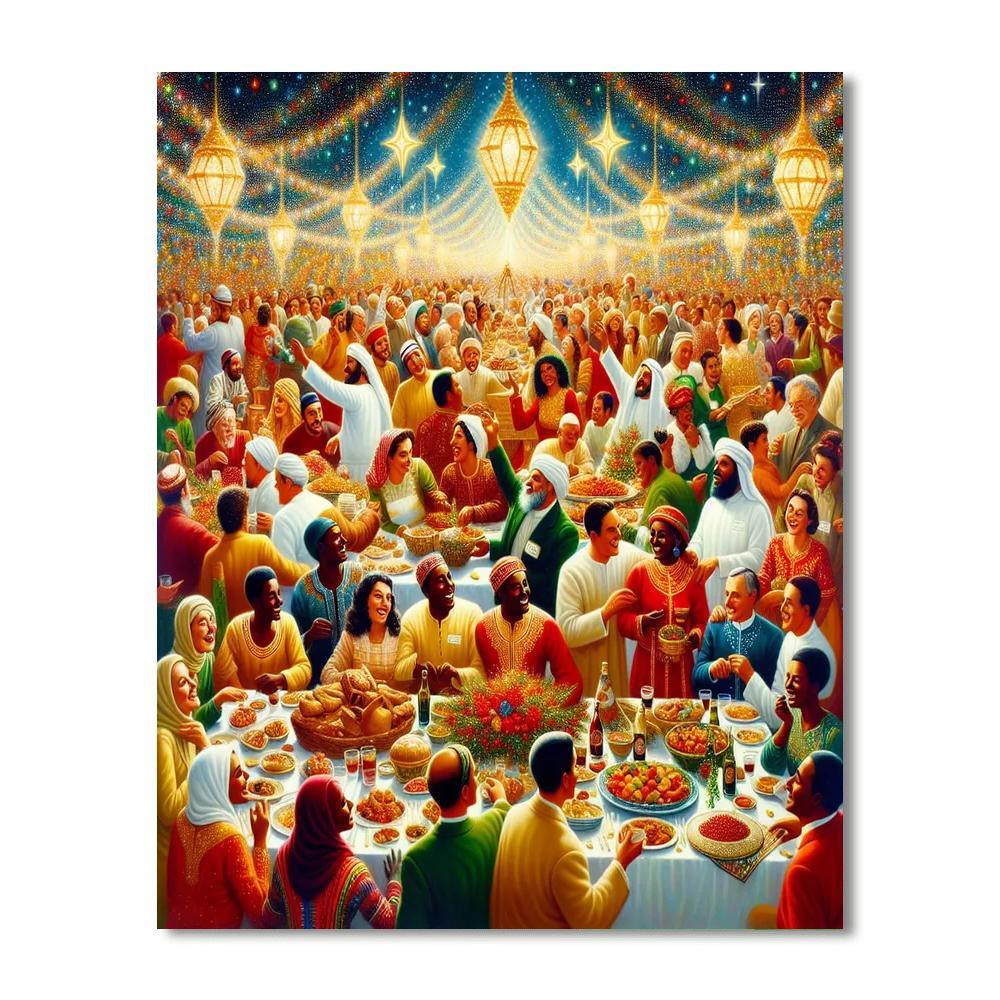 Festive Celebration Scene Paint By Color