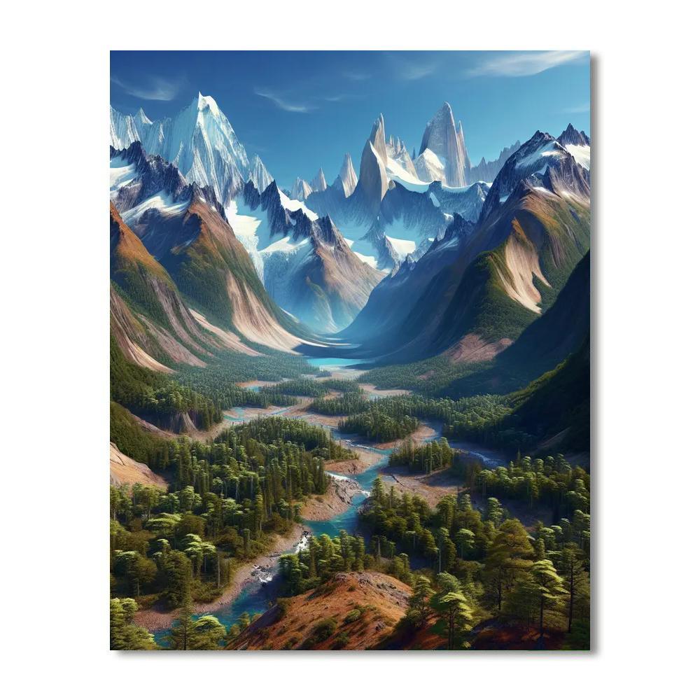 Calm Mountain Retreat Painting By Numbers Kit