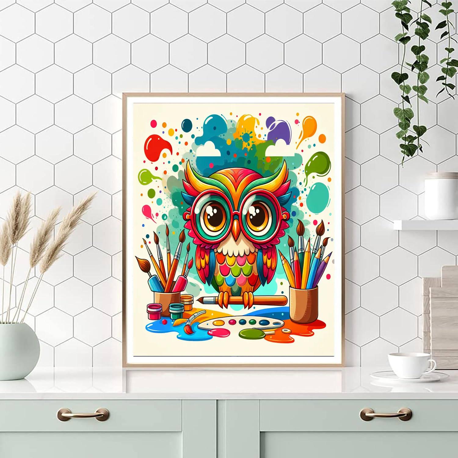 Artistic Owl Painting Number Kit