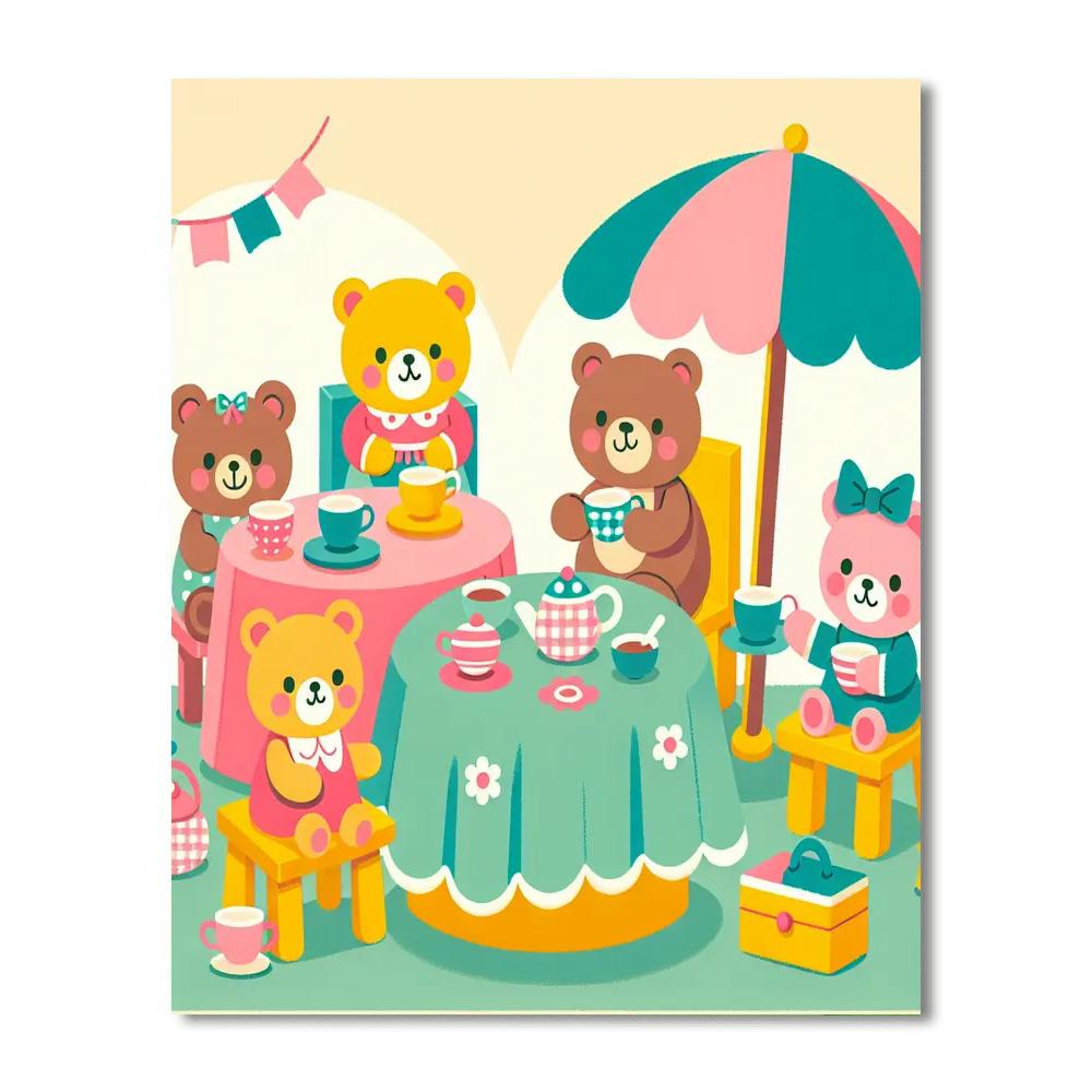 Tiny Tea Party Number Painting