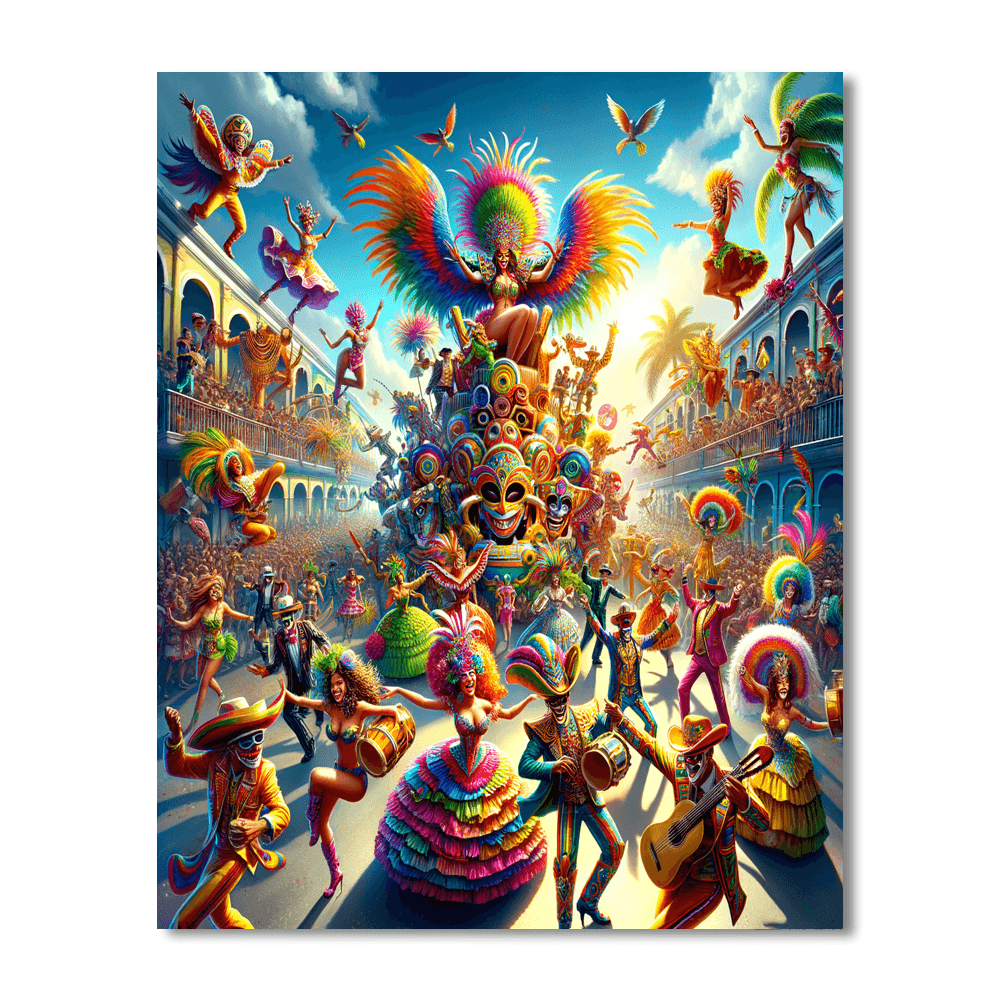 El Carnaval De Barranquilla - Colombia Number Painting