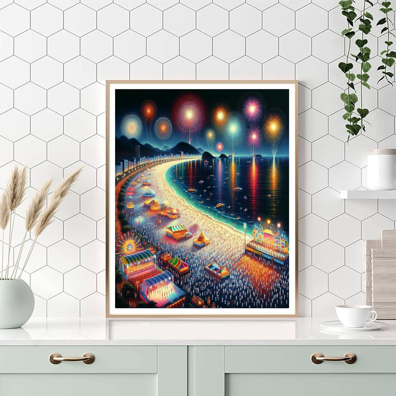 Rio De Janeiro New Year’s Eve - Brazil Painting Number Kit