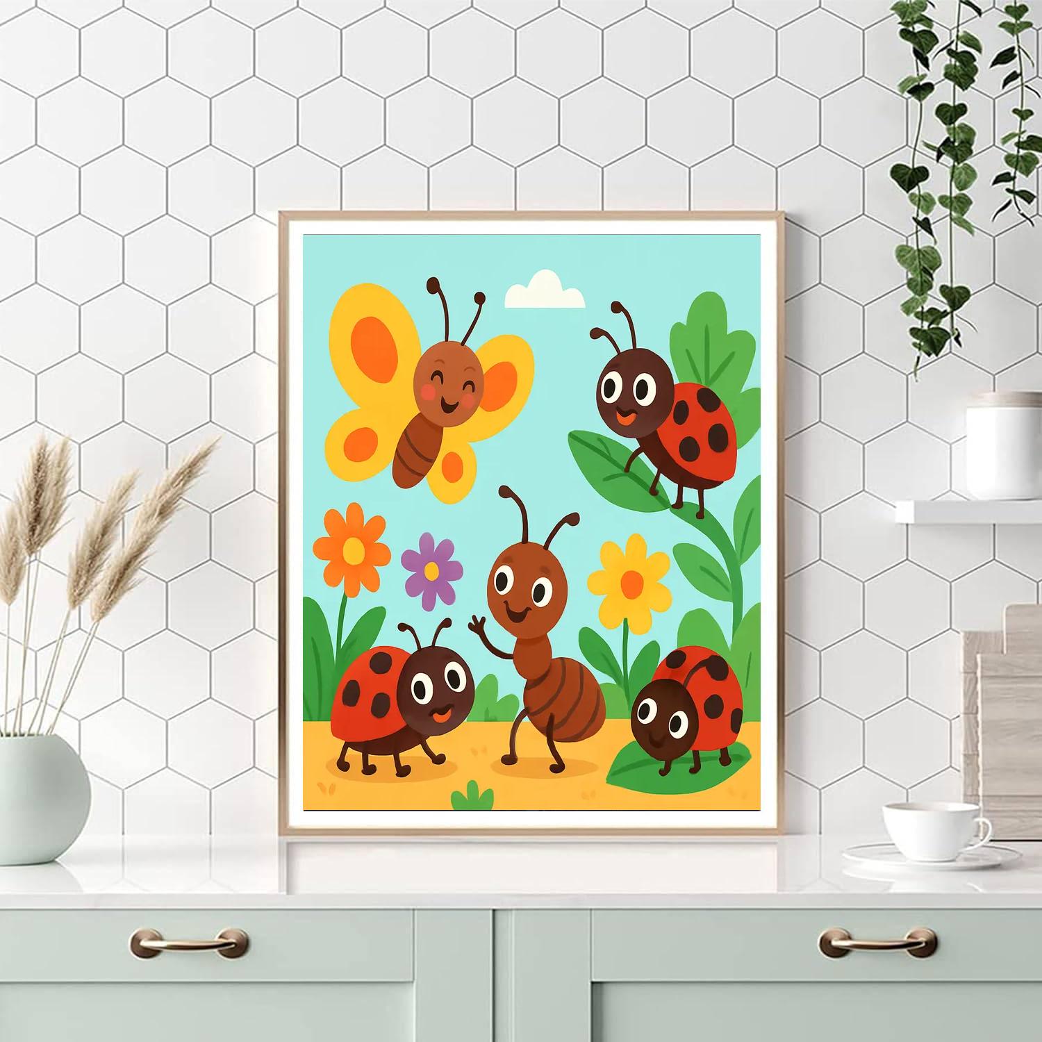 Friendly Insect Friends DIY Paint By Numbers