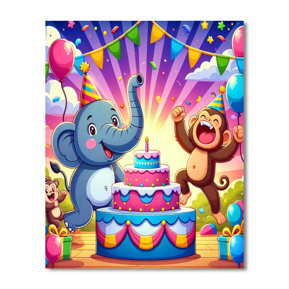 Fun Animal Party Painting By Numbers Kit