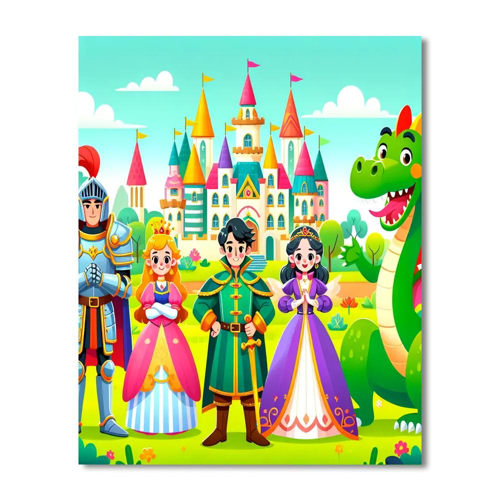 Fun Fairy Tale Characters Paint By Numbers Art