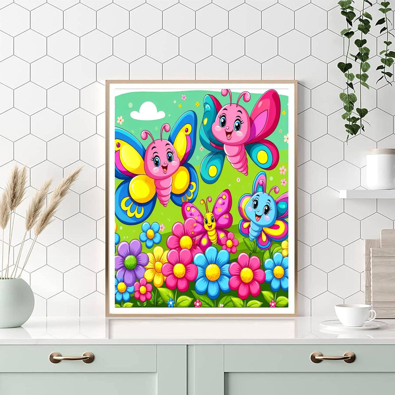 Playful Butterfly Friends DIY Paint By Numbers