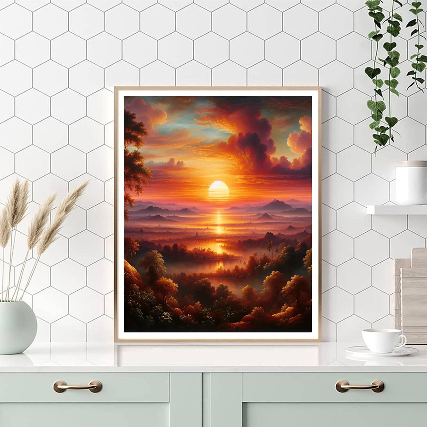 Eternal Sunset Glow Number Painting