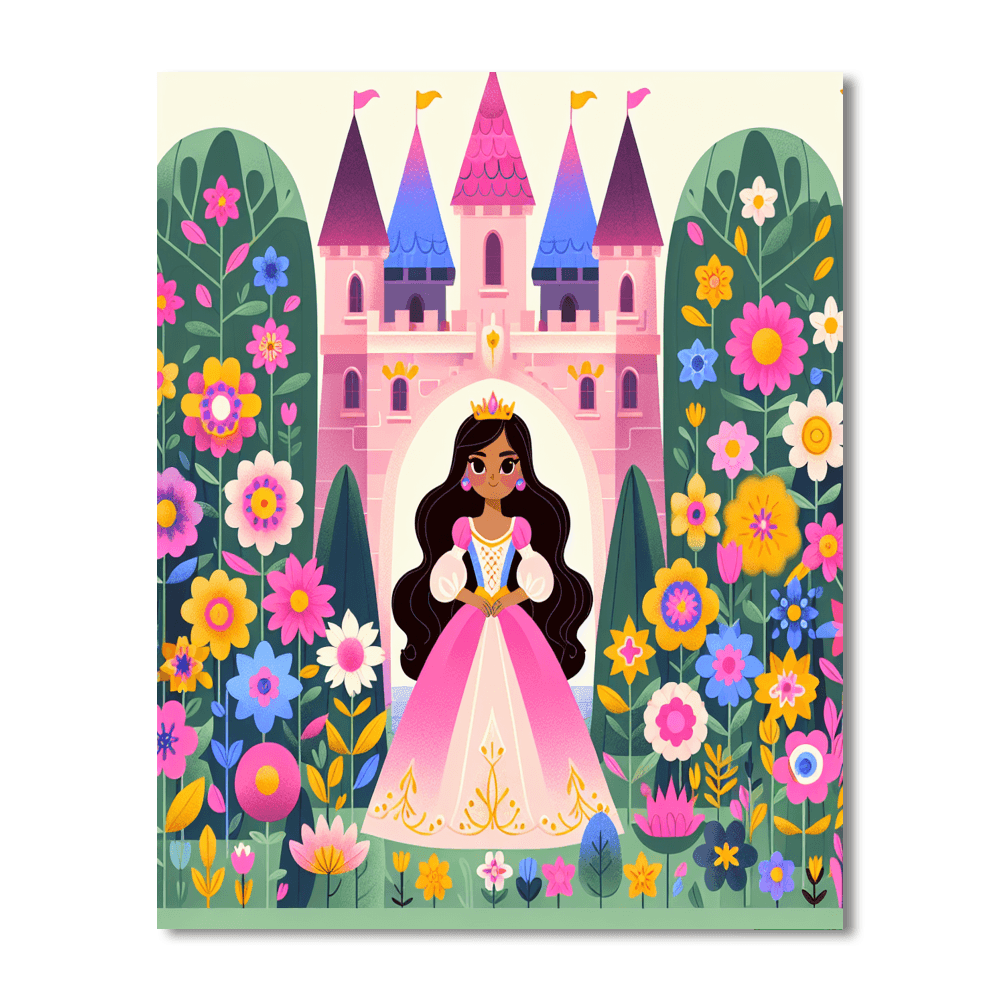 Princess Castle Garden Paint By Color