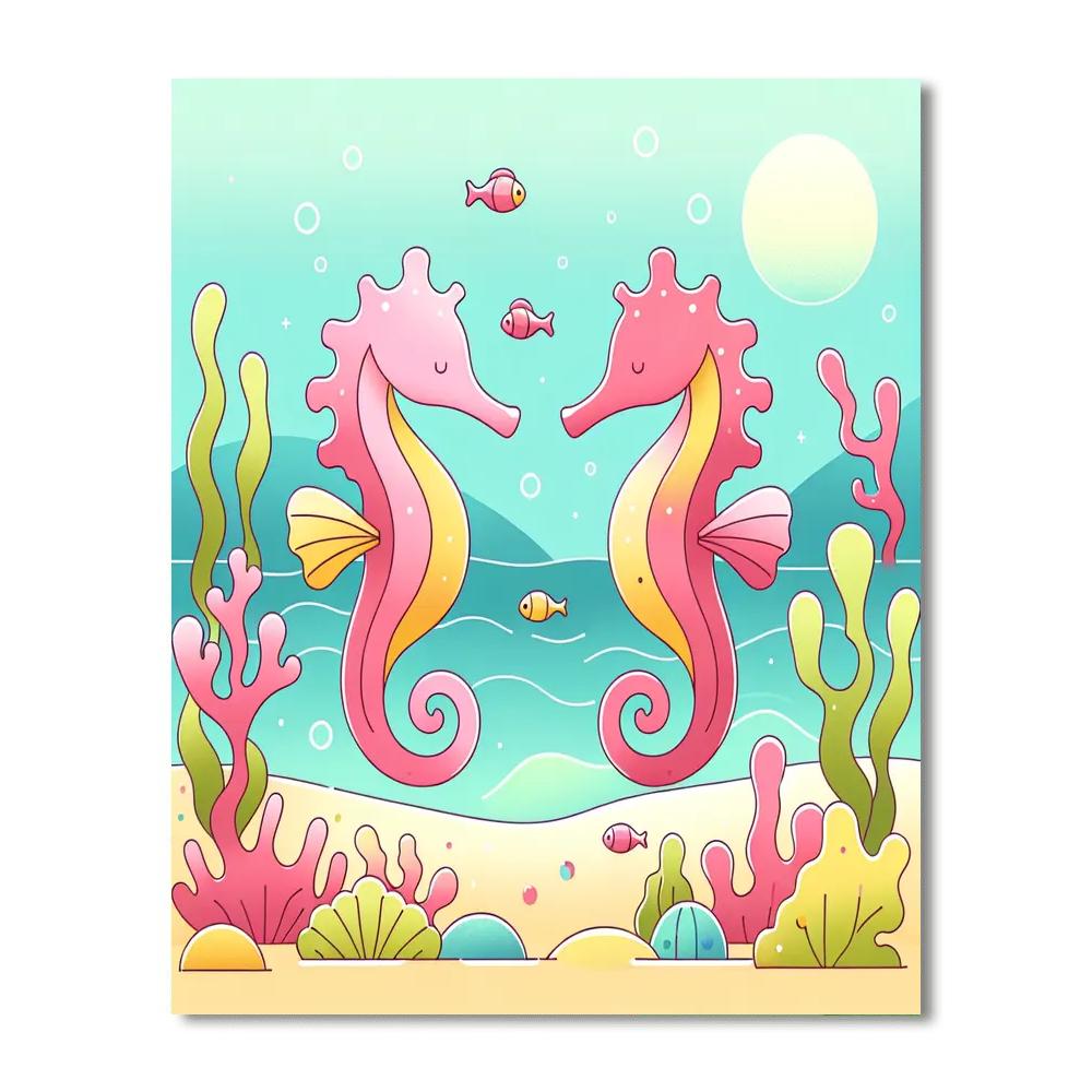 Dreamy Seahorse Lagoon Paint By Numbers