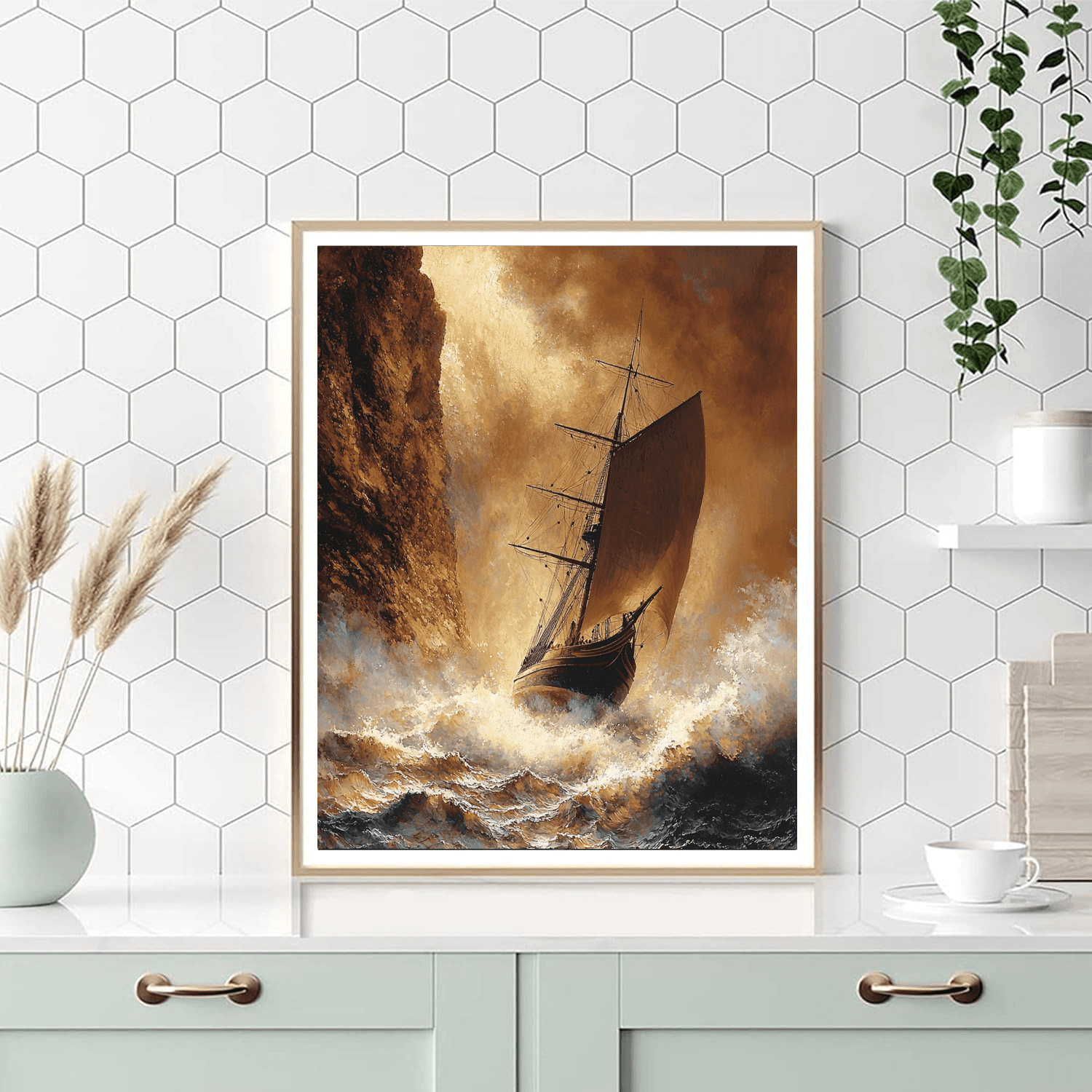 Caspar David Friedrich Inspired Historic Ship Sailing  Paint By Numbers Kits