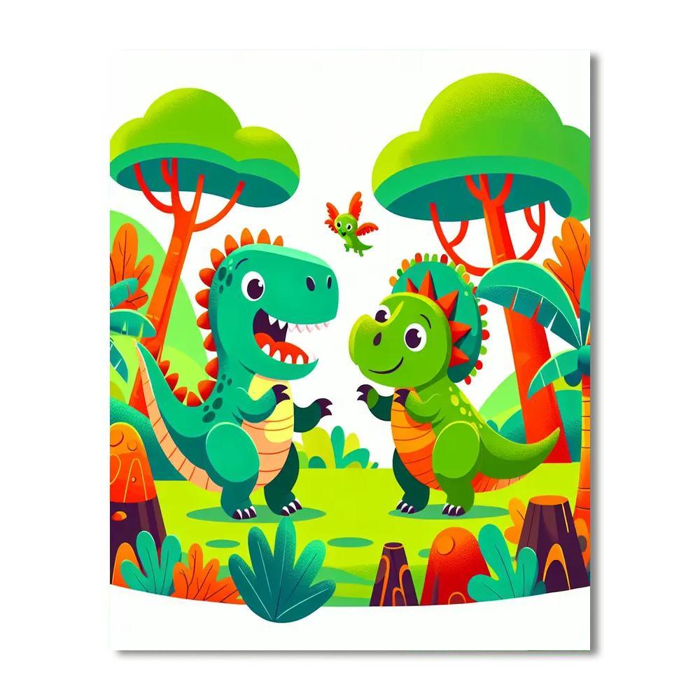 Adventurous Dino Friends Paint By Number
