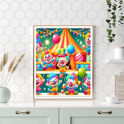 Happy Circus Clowns Numbered Painting Kits